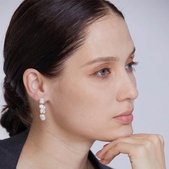 925 Sterling Silver Colorful Cubic Zircon Hoop Earrings - Picture 2 of 12